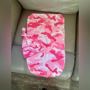 Hot Pink Camouflage Infant Swaddle and Hat Set - Brand new!